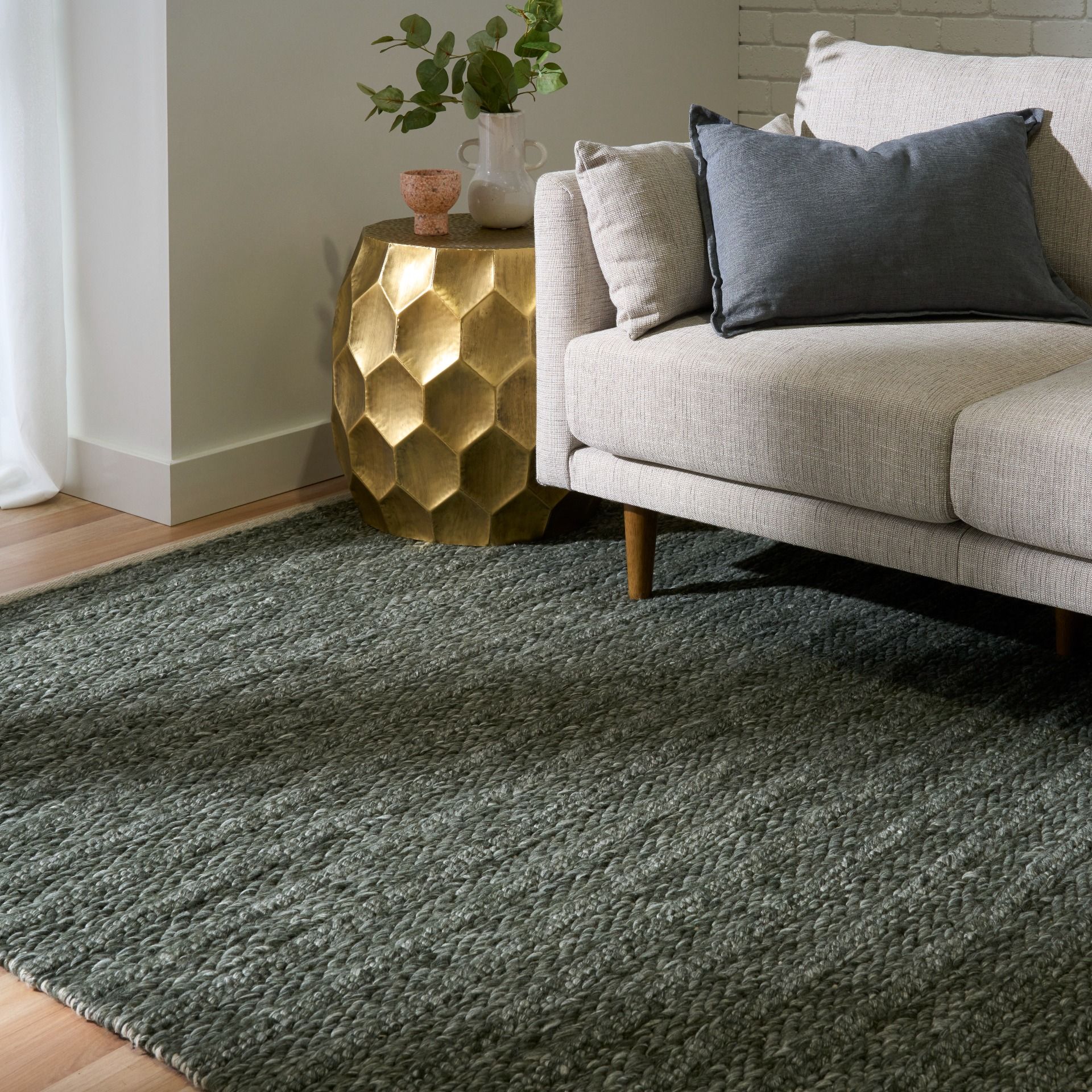 Wool Basket Weave - Green